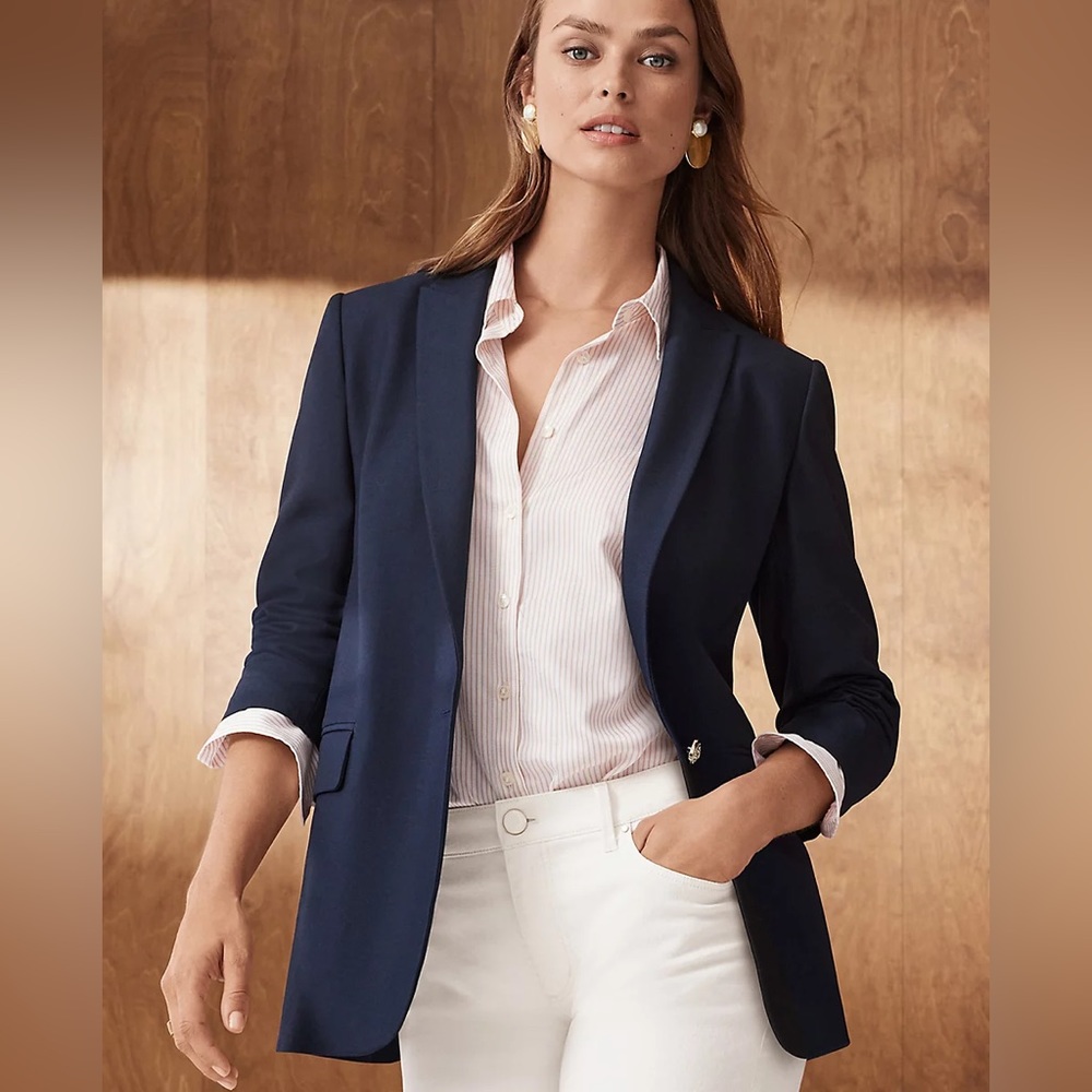NWT Ann Taylor The Longline‎ Blazer in Bi-Stretch Twill